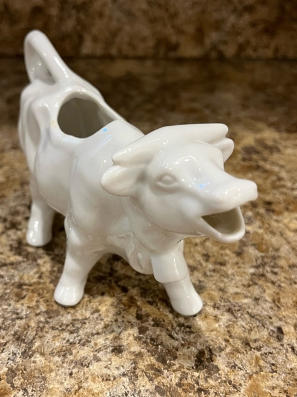 Vintage White Ceramic Cow Creamer